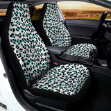 White And Teal Leopard Print Universal Fit Car Seat Covers 102422