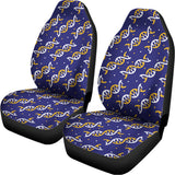 White And Yellow DNA Pattern Print Universal Fit Car Seat Covers 102422