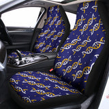 White And Yellow DNA Pattern Print Universal Fit Car Seat Covers 102422