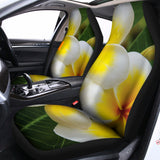 White And Yellow Plumeria Flower Print Universal Fit Car Seat Covers 102422