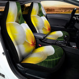White And Yellow Plumeria Flower Print Universal Fit Car Seat Covers 102422