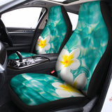 White And Yellow Plumeria In Water Print Universal Fit Car Seat Covers 102422