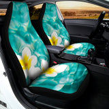 White And Yellow Plumeria In Water Print Universal Fit Car Seat Covers 102422