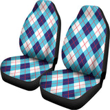 White Blue And Red Argyle Pattern Print Universal Fit Car Seat Covers 102422