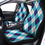 White Blue And Red Argyle Pattern Print Universal Fit Car Seat Covers 102422