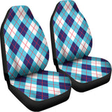 White Blue And Red Argyle Pattern Print Universal Fit Car Seat Covers 102422