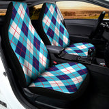 White Blue And Red Argyle Pattern Print Universal Fit Car Seat Covers 102422