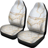 White Brown Grunge Marble Print Universal Fit Car Seat Covers 102422