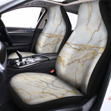 White Brown Grunge Marble Print Universal Fit Car Seat Covers 102422