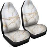 White Brown Grunge Marble Print Universal Fit Car Seat Covers 102422