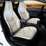 White Brown Grunge Marble Print Universal Fit Car Seat Covers 102422