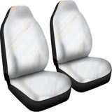 White Brown Smooth Marble Print Universal Fit Car Seat Covers 102422