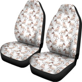 White Bull Terrier Pattern Print Universal Fit Car Seat Covers 102422