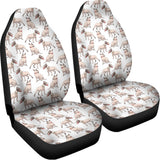 White Bull Terrier Pattern Print Universal Fit Car Seat Covers 102422