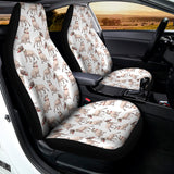 White Bull Terrier Pattern Print Universal Fit Car Seat Covers 102422