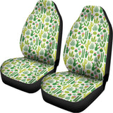 White Cactus Plant Pattern Print Universal Fit Car Seat Covers 102422