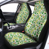 White Cactus Plant Pattern Print Universal Fit Car Seat Covers 102422