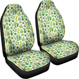 White Cactus Plant Pattern Print Universal Fit Car Seat Covers 102422