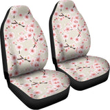 White Cherry Blossom Pattern Print Universal Fit Car Seat Covers 102422