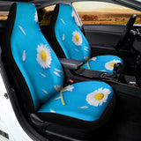 White Daisy Flower Print Universal Fit Car Seat Covers 102422