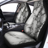 White Dark Grey Marble Print Universal Fit Car Seat Covers 102422