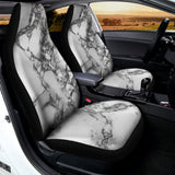 White Dark Grey Marble Print Universal Fit Car Seat Covers 102422