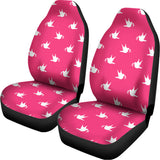 White Dove Breast Cancer Pattern Print Universal Fit Car Seat Covers 102422