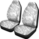 White Electric Lightning Print Universal Fit Car Seat Covers 102422