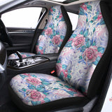 White Fairy Rose Unicorn Pattern Print Universal Fit Car Seat Covers 102422