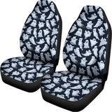 White Ghost Pattern Print Universal Fit Car Seat Covers 102422