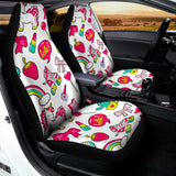 White Girly Unicorn Pattern Print Universal Fit Car Seat Covers 102422