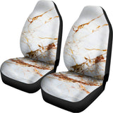 White Gold Grunge Marble Print Universal Fit Car Seat Covers 102422