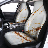 White Gold Grunge Marble Print Universal Fit Car Seat Covers 102422