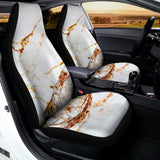 White Gold Grunge Marble Print Universal Fit Car Seat Covers 102422