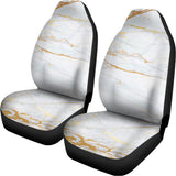 White Gold Scratch Marble Print Universal Fit Car Seat Covers 102422