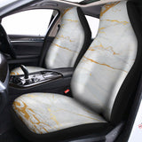 White Gold Scratch Marble Print Universal Fit Car Seat Covers 102422