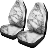 White Gray Marble Print Universal Fit Car Seat Covers 102422