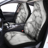 White Gray Marble Print Universal Fit Car Seat Covers 102422