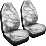 White Gray Marble Print Universal Fit Car Seat Covers 102422