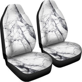White Gray Scratch Marble Print Universal Fit Car Seat Covers 102422