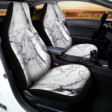 White Gray Scratch Marble Print Universal Fit Car Seat Covers 102422