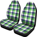 White Green And Blue Buffalo Plaid Print Universal Fit Car Seat Covers 102422
