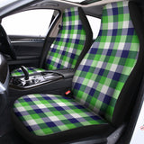White Green And Blue Buffalo Plaid Print Universal Fit Car Seat Covers 102422