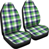 White Green And Blue Buffalo Plaid Print Universal Fit Car Seat Covers 102422