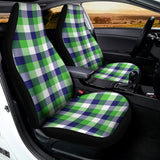 White Green And Blue Buffalo Plaid Print Universal Fit Car Seat Covers 102422