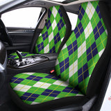 White Green And Navy Argyle Print Universal Fit Car Seat Covers 102422