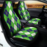 White Green And Navy Argyle Print Universal Fit Car Seat Covers 102422