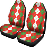 White Green And Red Argyle Pattern Print Universal Fit Car Seat Covers 102422
