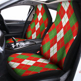 White Green And Red Argyle Pattern Print Universal Fit Car Seat Covers 102422