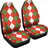 White Green And Red Argyle Pattern Print Universal Fit Car Seat Covers 102422